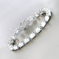 10.26 Carat Genuine Opal .925 Sterling Silver Bracelet