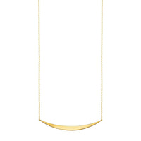 14k Yellow Gold Necklace with Polished Curved Bar Pendant