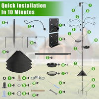 1Pc 94Inch Squirrel Proof Bird Feeder Pole Heavy-Duty Bird House Pole Outdoor Bird Feeding Station With 5 Adjustable Hei
