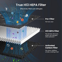 Pet Air Purifier with HEPA Filter Odor Control for Dogs & Cats