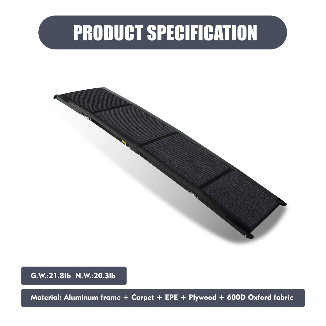 Dog Ramp For Car 71 Long & 19.3 Wide Portable Dog Ramps For Large Dogs With Non-Slip Rug Surface Dog Car Ramp For SUV Ca