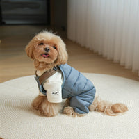 Pet Puppy Jumpsuit With Straps Cotton Padded Coat