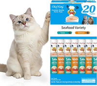 Lickable Cat Treats Grain Free Taurine High Protein Puree Toppers 20 Tubes