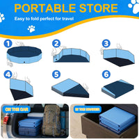 Foldable Dog Pool, Collapsible Dog Swimming Pool Hard Plastic Portable Pets Bath Tub For Dogs And Cats, Pet Wading Pool For Indoor Outdoor Backyard