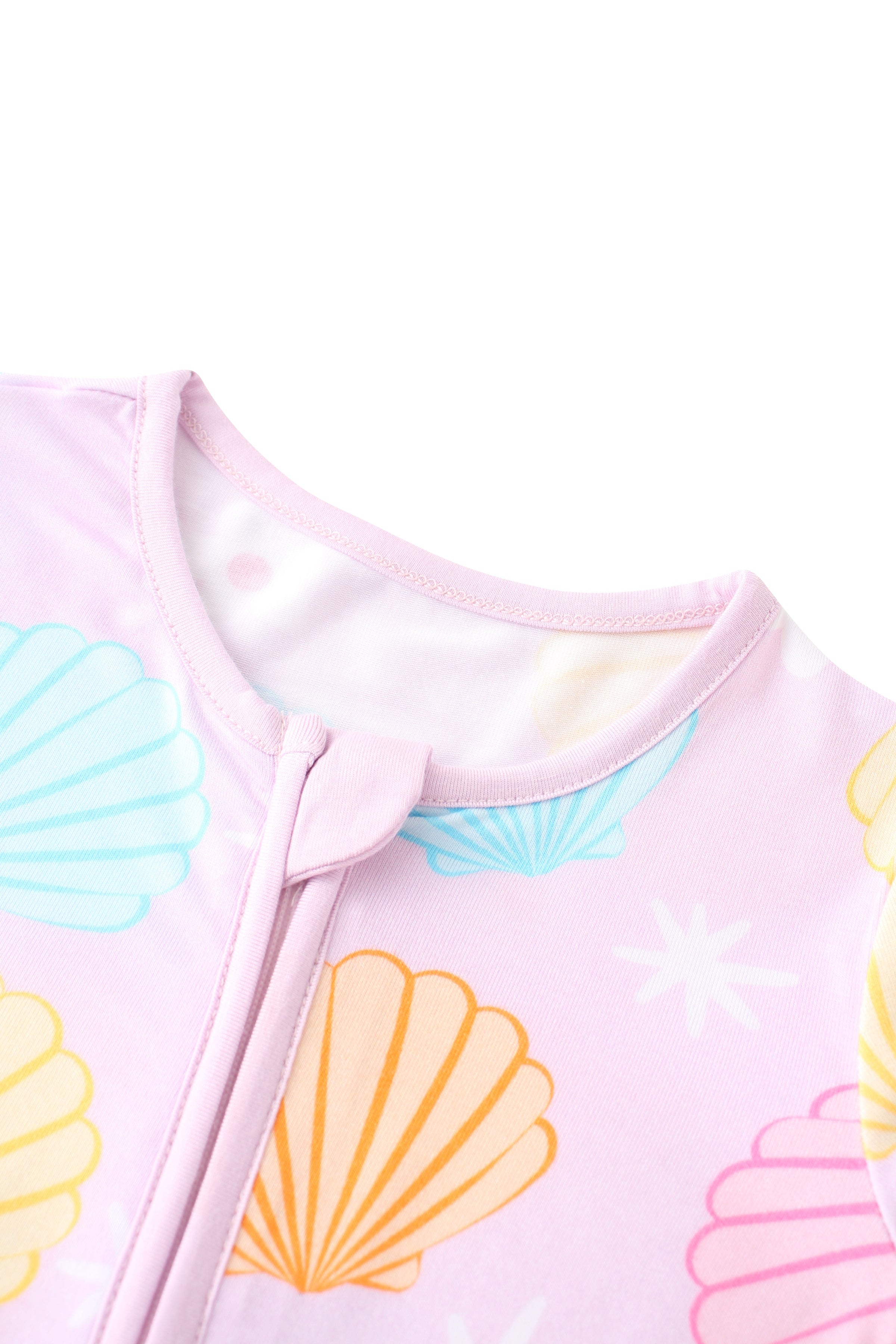 PoshTOT Colorful Seashell Bamboo Baby Convertible Zippy Romper
