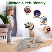 2PCS 24 Inch Humane Live Animal Trap Cage, Galvanized Steel Catch And Release Trap For Squirrel, Rabbit, Chipmunk, Groun