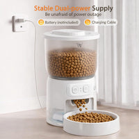 Waithem Wi-Fi Automatic Cat Feeder, Timed Dry Food Dispenser, App-Programmable Portion Control, Up To 10 Meals Per Day, 