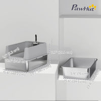 XL Stainless Steel Cat Litter Box for Big and Multiple Cats with High Wall Side, Scoop, Easy Cleaning & Odor Free