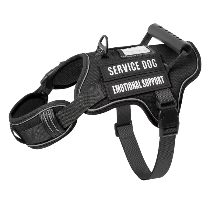 USLOCAL Tactical Service Dog Harness With Control Handle No Pulling Adjustable Reflective Pet Vest Harness Easy Walking 
