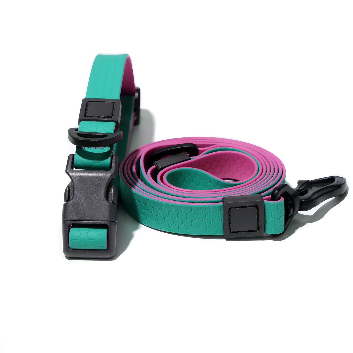 Honeycomb Embossed Dual-Color Pet Leash Set Is Stylish And Fashionable. The Embossed Surface Enhances The Leash's Grip, 
