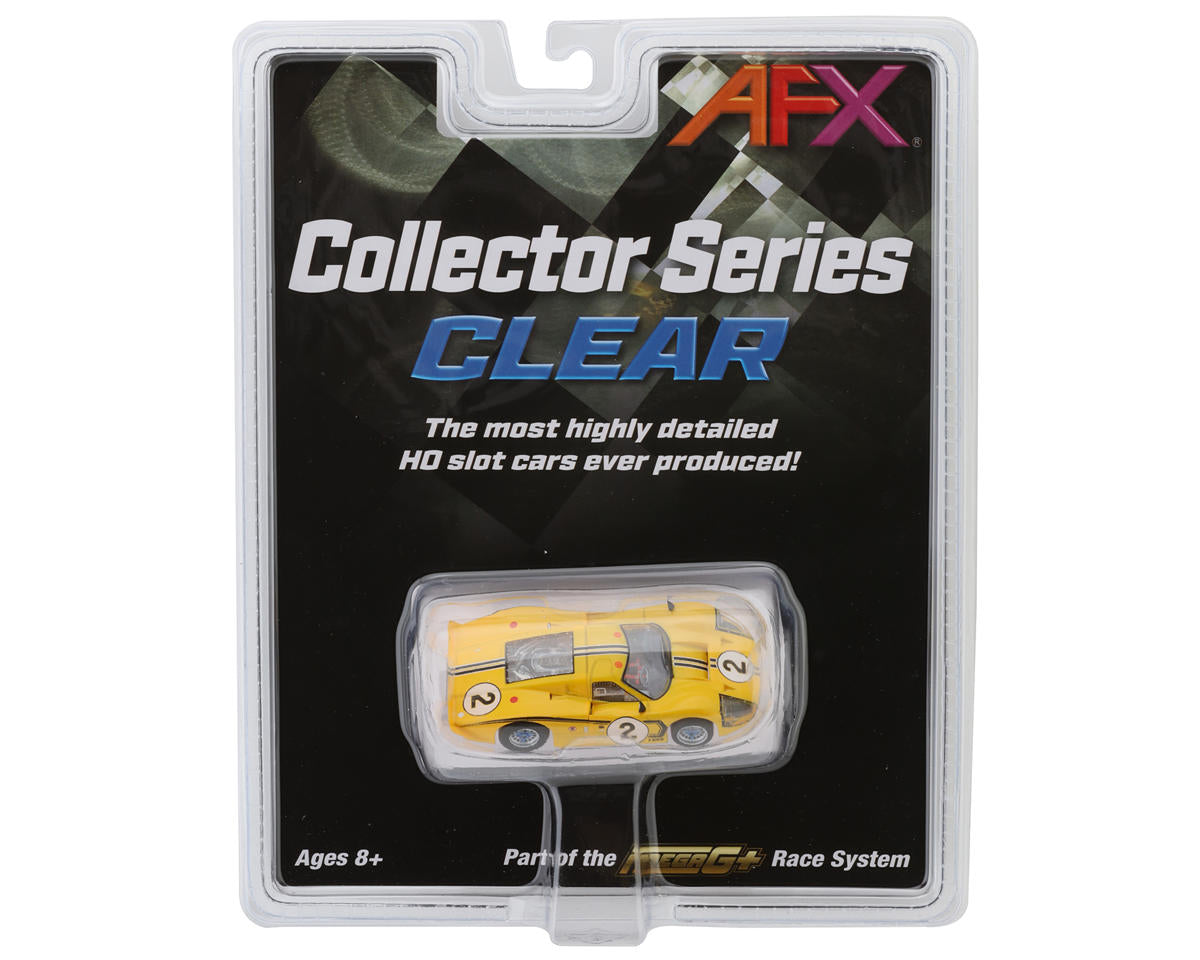 AFX Collector Series 1967 Ford GT40 Mk IV Le Mans #2 HO Slot Car (Yellow) (SWB) (Mega G+) 22014
