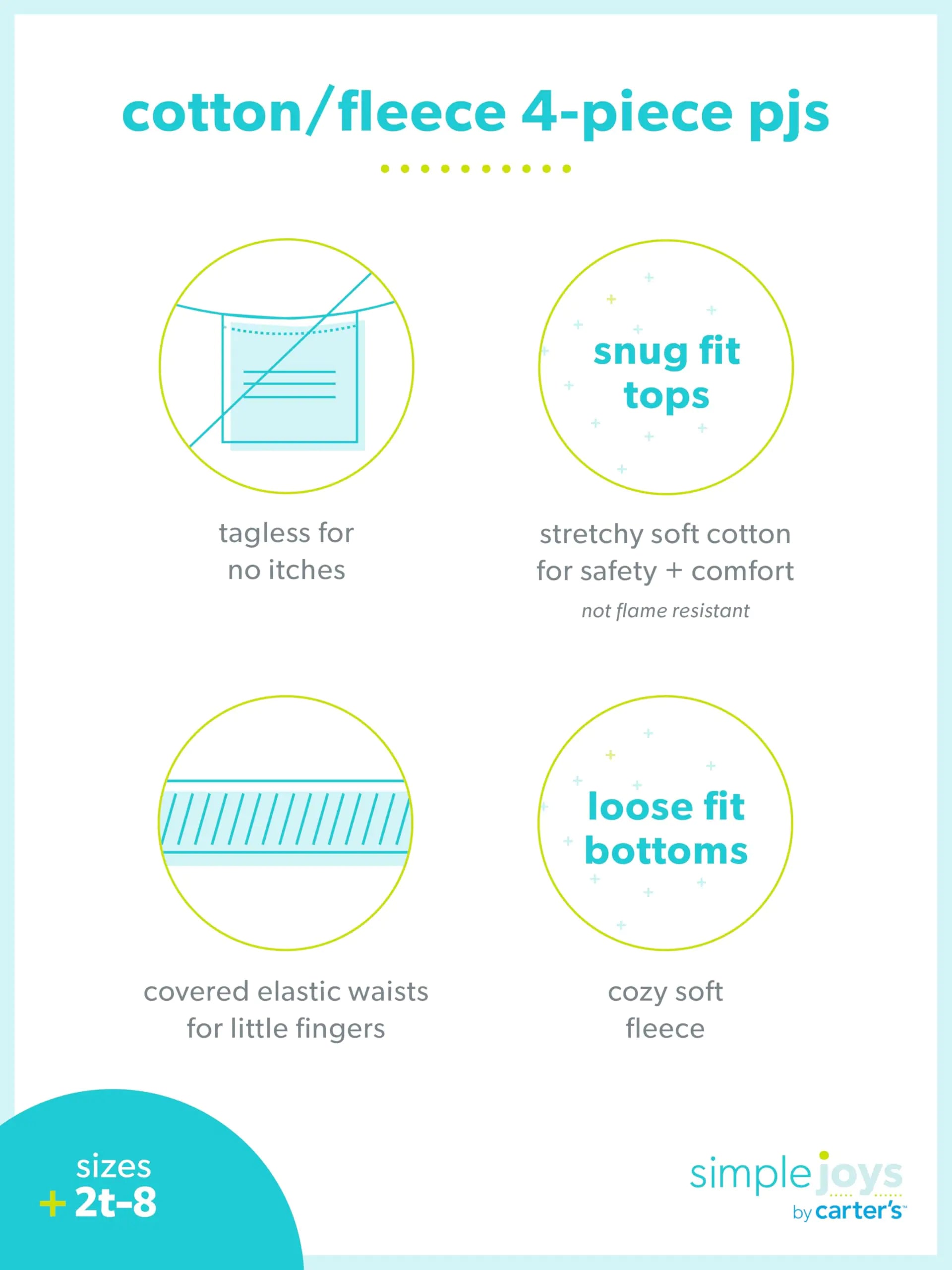 Simple Joys by Carter's Boys and Toddlers' 4-Piece Pajama Set (Cotton Top & Fleece Bottom) 4T Black Reindeer/Dark Grey Forest Animals/Grey Polar Bear/Buffalo Plaid - # BOAA11710005