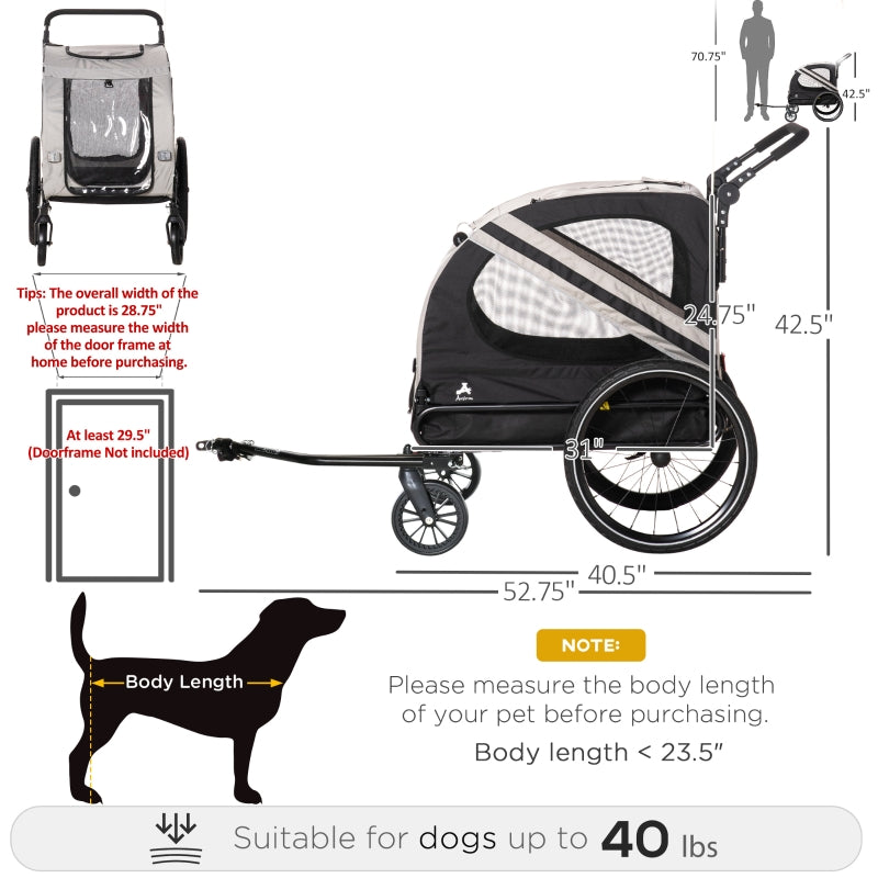 2-In-1 Pet Bike Trailer Stroller - BIG FRENCHIES
