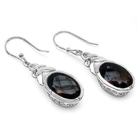 26.52 Carat Genuine Smoky Quartz .925 Sterling Silver Ring, Pendant and Earrings Set