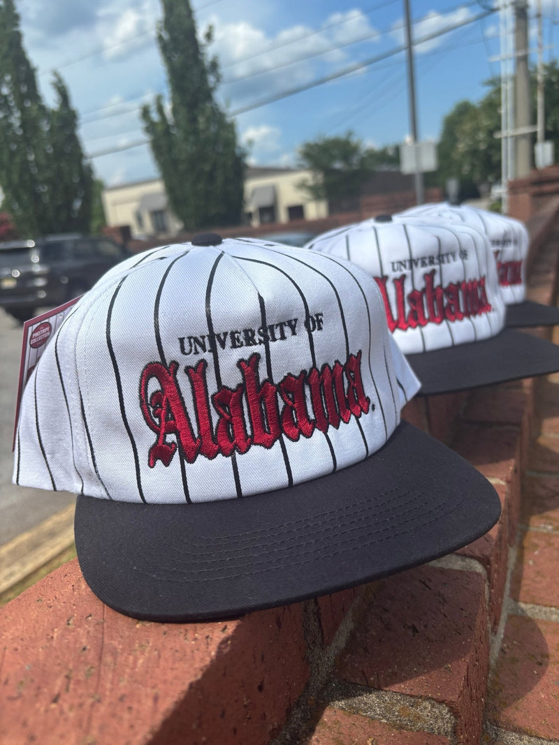Alabama Old English Snapback Hat - Pinstripe Collection (Vol. 1) - BIG FRENCHIES