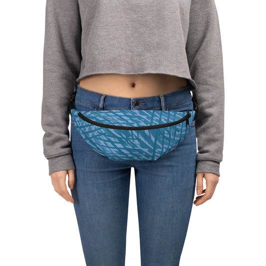 Sebastian & Clementine Blue Crosshatch Fanny Pack