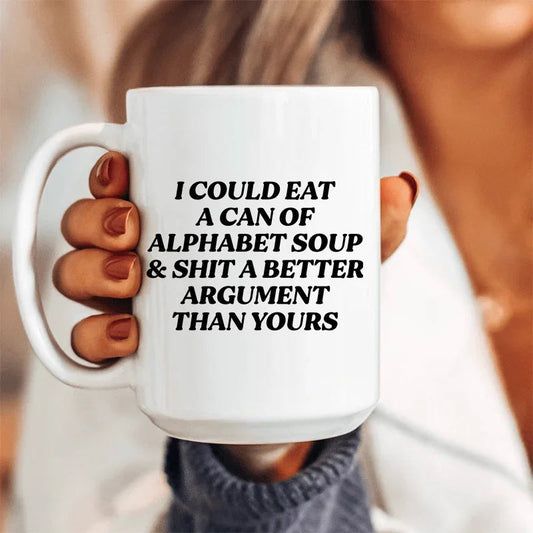 Alphabet Soup Ceramic Mug 15 oz - BIG FRENCHIES
