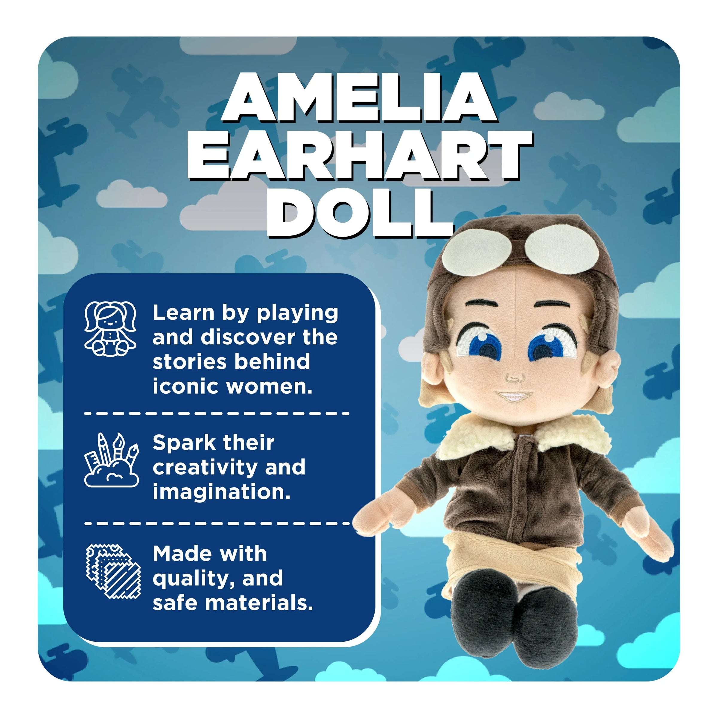 Amelia Earhart Adventure Plush Doll: Inspiring and Interactive - BIG FRENCHIES
