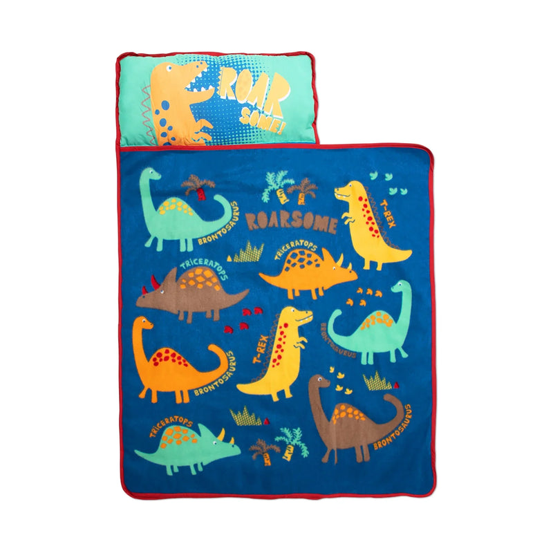 NoJo Dinosaurs Toddler Nap Mat - Includes Attached Pillow and Fleece Blanket - BIG FRENCHIES