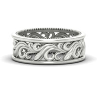 Antique Mens Wide Filigree Band