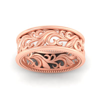 Antique Mens Wide Filigree Band