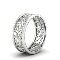 Antique Mens Wide Filigree Band