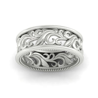 Antique Mens Wide Filigree Band