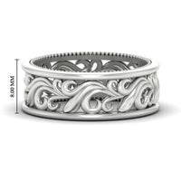 Antique Mens Wide Filigree Band