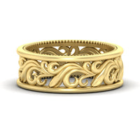 Antique Mens Wide Filigree Band