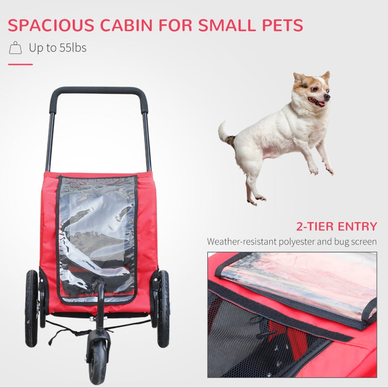 2-in-1, 3 Wheel Pet Jogging Stroller Bike Trailer - BIG FRENCHIES