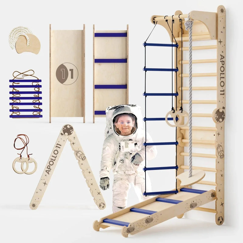 Apollo Swedish Wall / Climbing ladder for Little Austronauts + Moon swing Set + Slide Board - BIG FRENCHIES