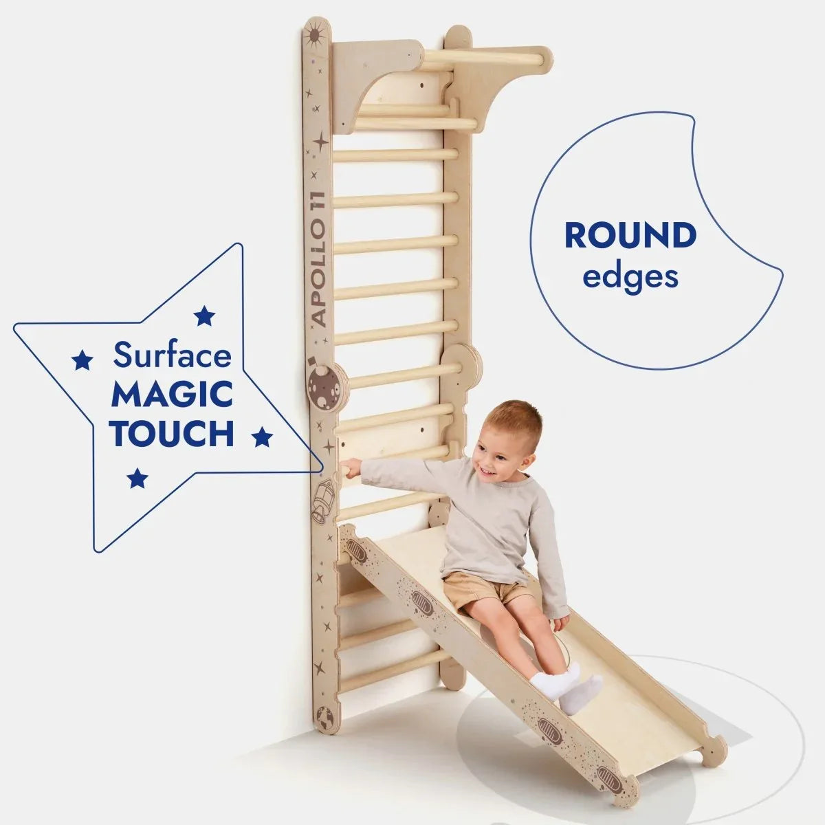 Apollo Swedish Wall / Climbing ladder for Little Austronauts + Moon swing Set + Slide Board - BIG FRENCHIES