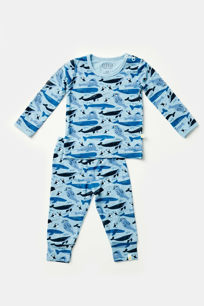 Long Sleeve Pajama Set - Ocean Animals - BIG FRENCHIES