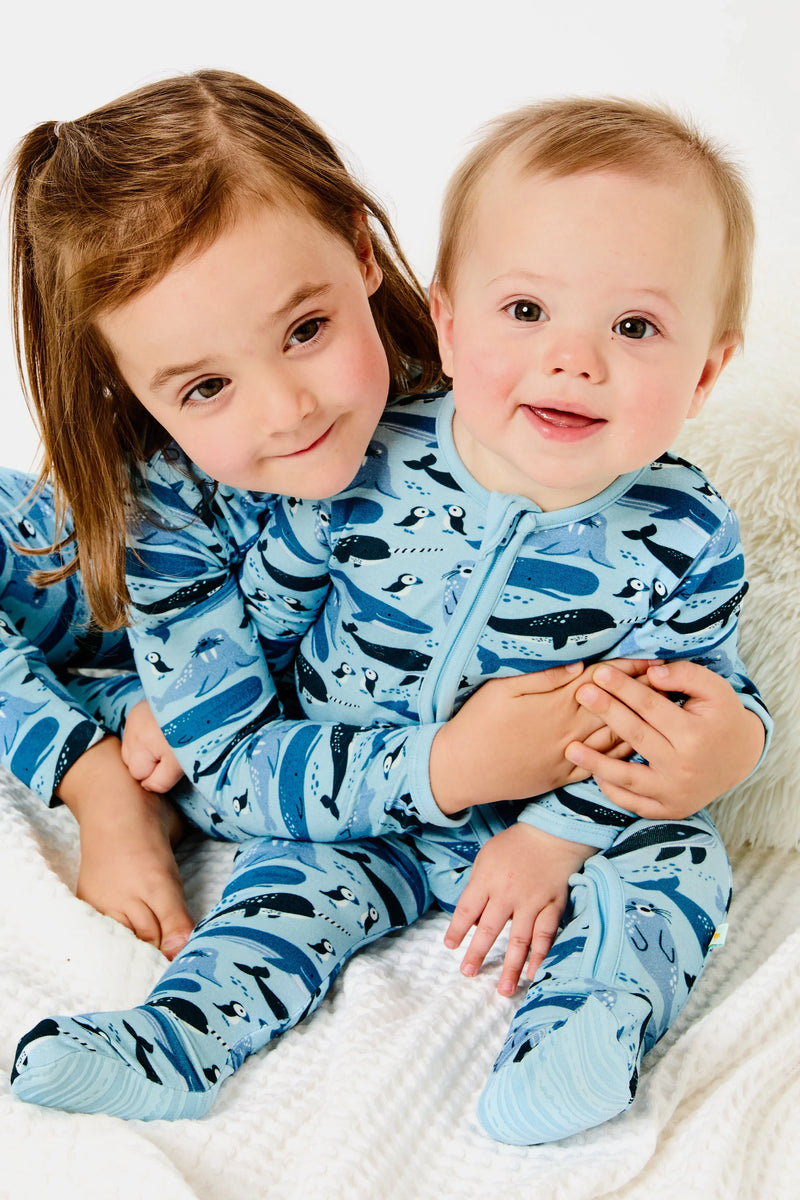 Soft & Stretchy Zipper Footie - Ocean Animals - BIG FRENCHIES