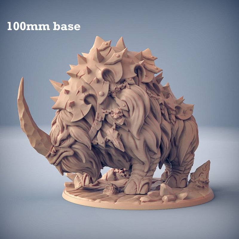 Armored Frosthorn (Epic Beast Calvary Unit)-3D Printed Miniatures-BIG FRENCHIES-All Systems Go Games