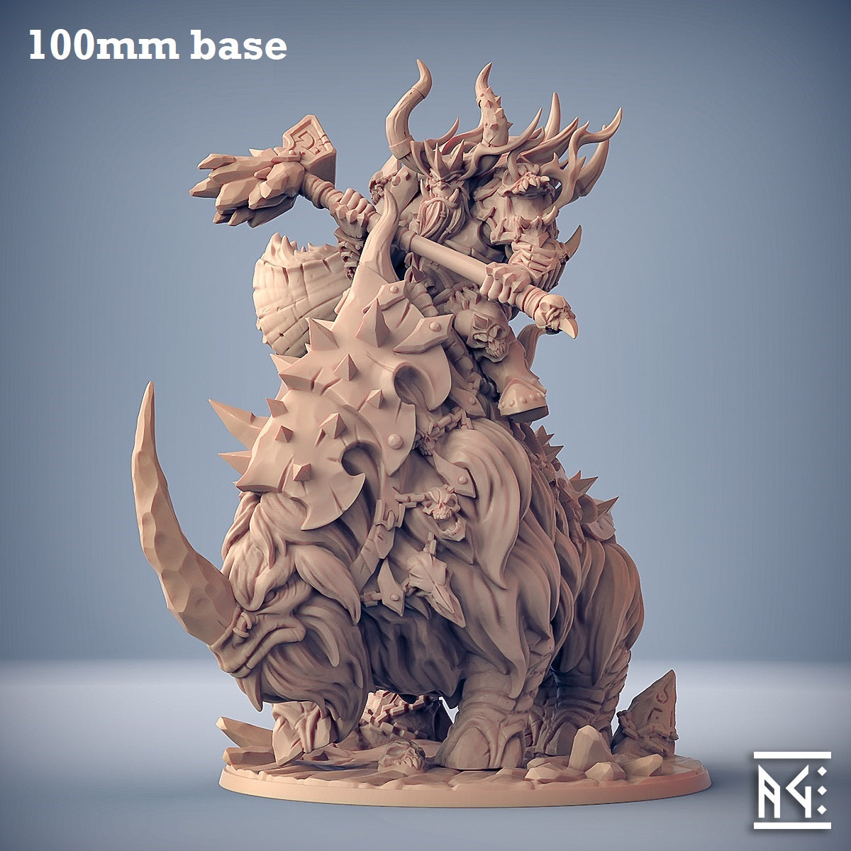 Armored Frosthorn (Epic Beast Calvary Unit)-3D Printed Miniatures-BIG FRENCHIES-All Systems Go Games