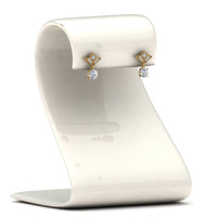 Art Deco Inspired Round Drop Earring Half Carat
