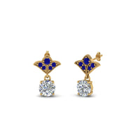 Art Deco Inspired Round Drop Earring Half Carat