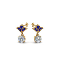 Art Deco Inspired Round Drop Earring Half Carat
