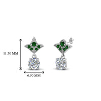 Art Deco Inspired Round Drop Earring Half Carat