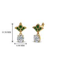 Art Deco Inspired Round Drop Earring Half Carat