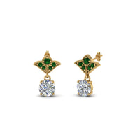 Art Deco Inspired Round Drop Earring Half Carat