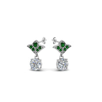 Art Deco Inspired Round Drop Earring Half Carat