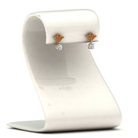 Art Deco Inspired Round Drop Earring Half Carat