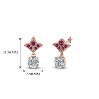 Art Deco Inspired Round Drop Earring Half Carat