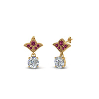 Art Deco Inspired Round Drop Earring Half Carat