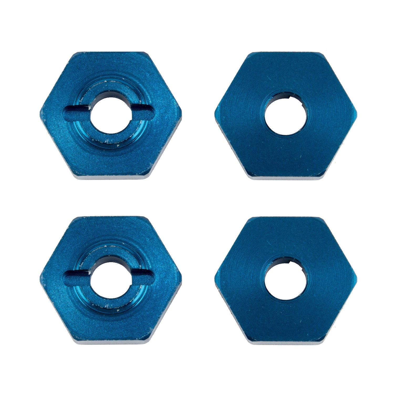 Team Associated Factory Team 114 Wheel Hexes Blue Aluminum for Reflex