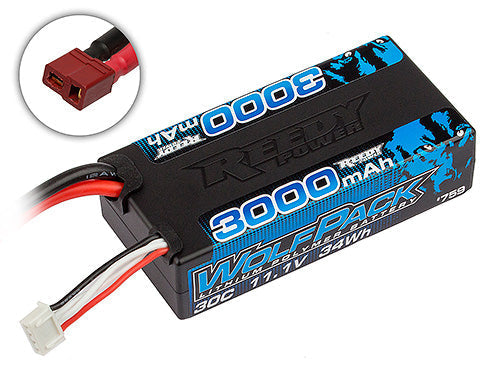 Team Associated Reedy Wolfpack LiPo 3000mAh 30C 11.1V Shorty T-Plug