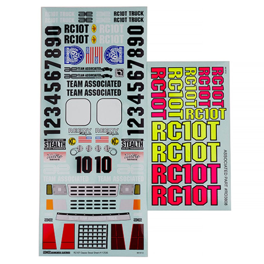 Team Associated RC10T Decal Sheet Set  7860