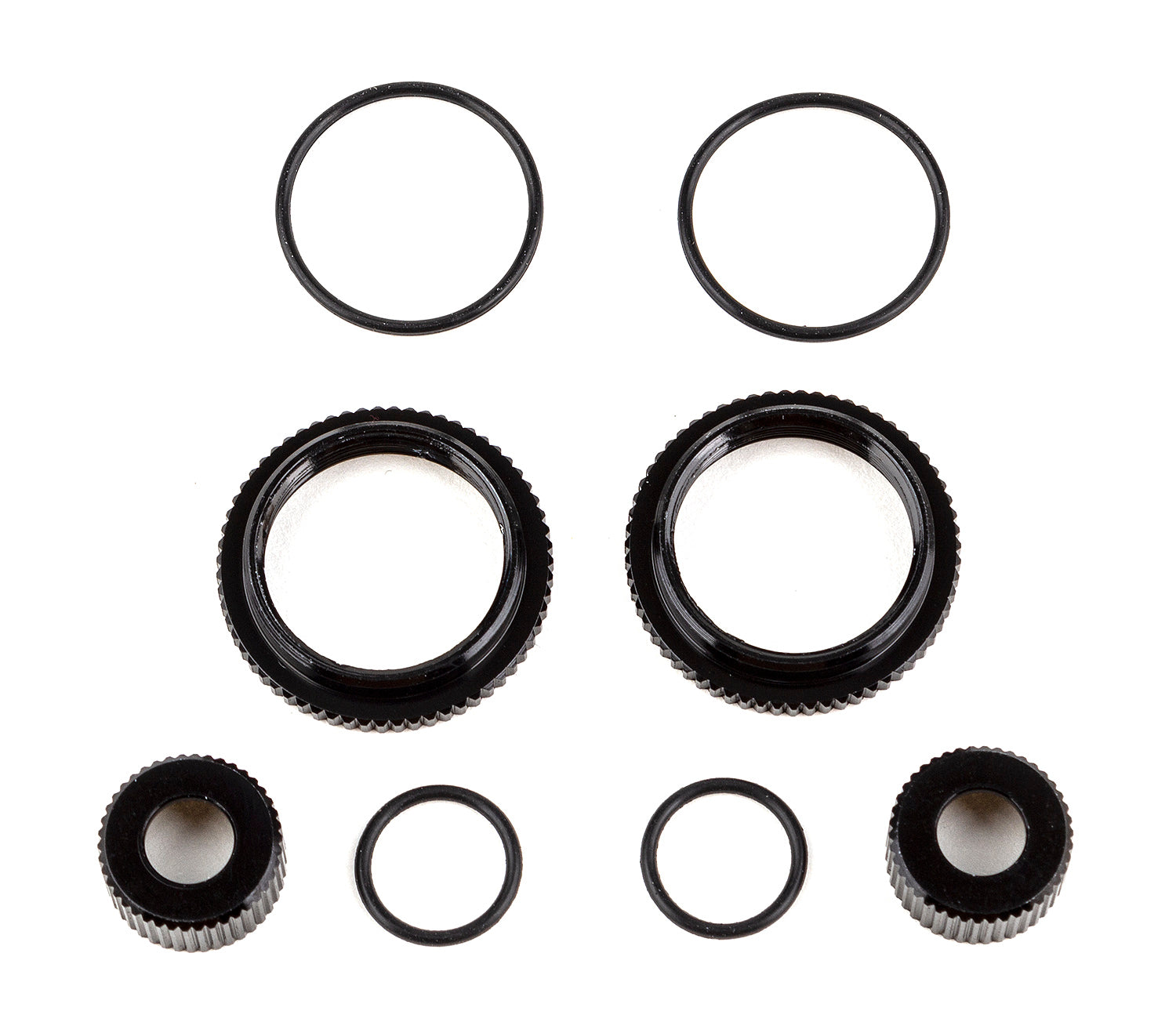 Team Associated 13mm Shock Collar and Retainer Set Black  Aluminium B6.4